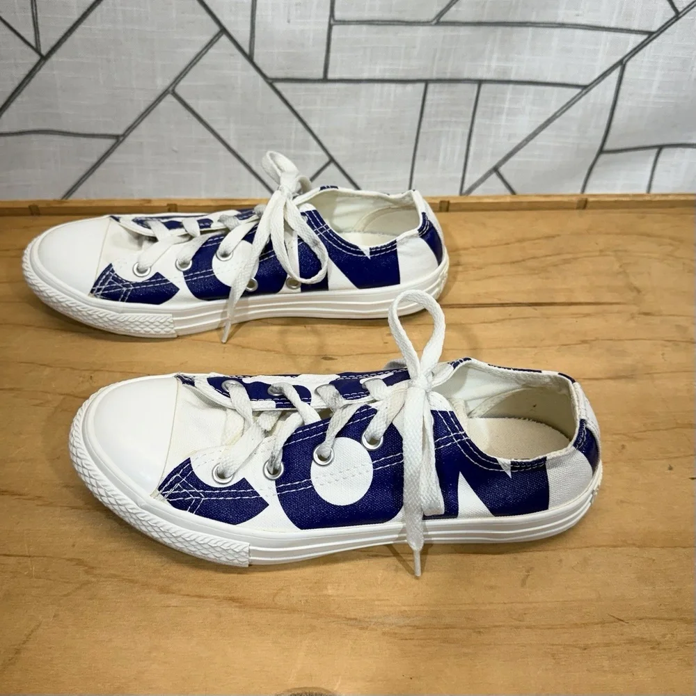 CONVERSE ALL STAR Screen Print Low Top Shoes Spell Out Youth‎ Size 3